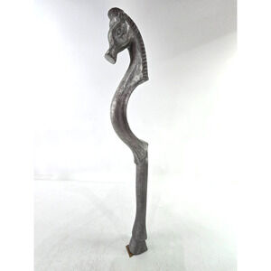 Vintage Mid Century Architectural 22" Metal Seahorse / Horse Door Handle / Pull